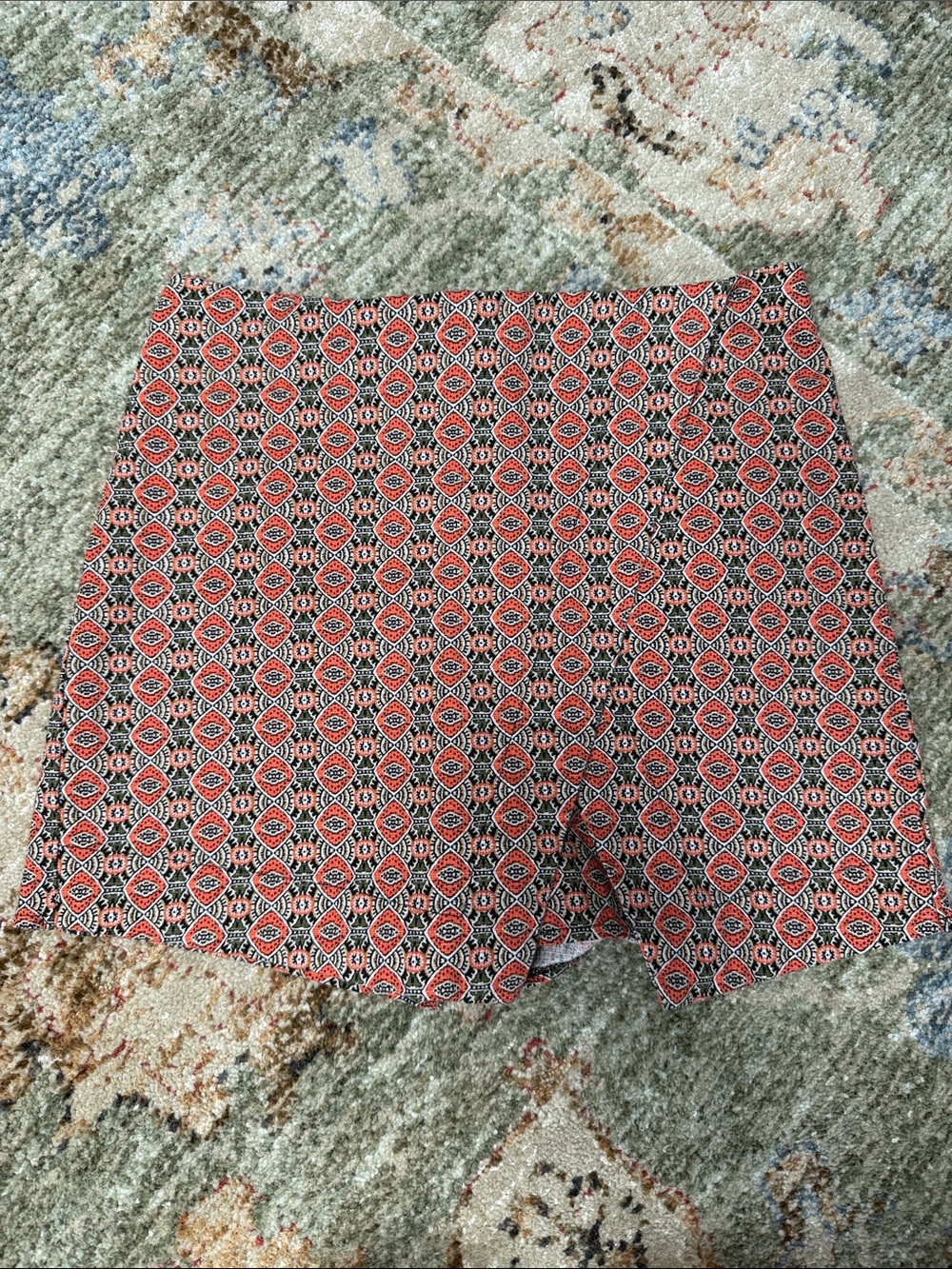 Hollister Orange and Black Geometric Print Women’s Shorts
